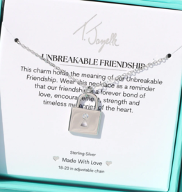TJAZELLE Unbreakable Friendship Charm Necklace in Silver
