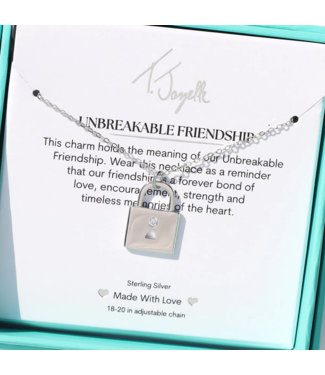 TJAZELLE Unbreakable Friendship Charm Necklace in Silver