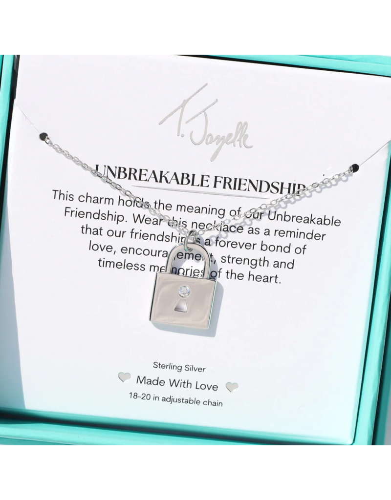 TJAZELLE Unbreakable Friendship Charm Necklace in Silver