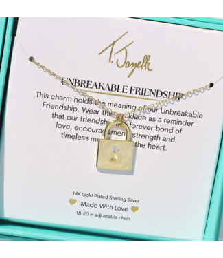 TJAZELLE Unbreakable Friendship Charm Necklace in Gold