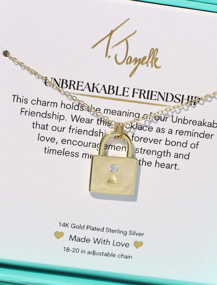 TJAZELLE Unbreakable Friendship Charm Necklace in Gold