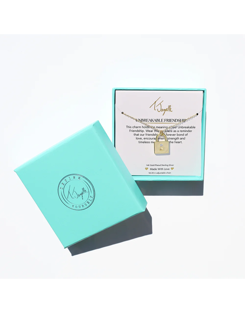 TJAZELLE Unbreakable Friendship Charm Necklace in Gold