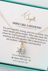 TJAZELLE Shine Like A Diamond Charm Necklace in Gold