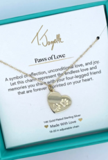 TJAZELLE Paws of Love Charm Necklace in Gold
