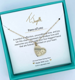 TJAZELLE Paws of Love Charm Necklace in Gold