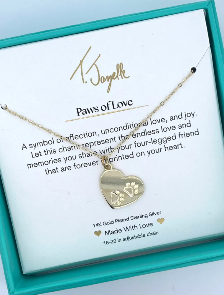 TJAZELLE Paws of Love Charm Necklace in Gold