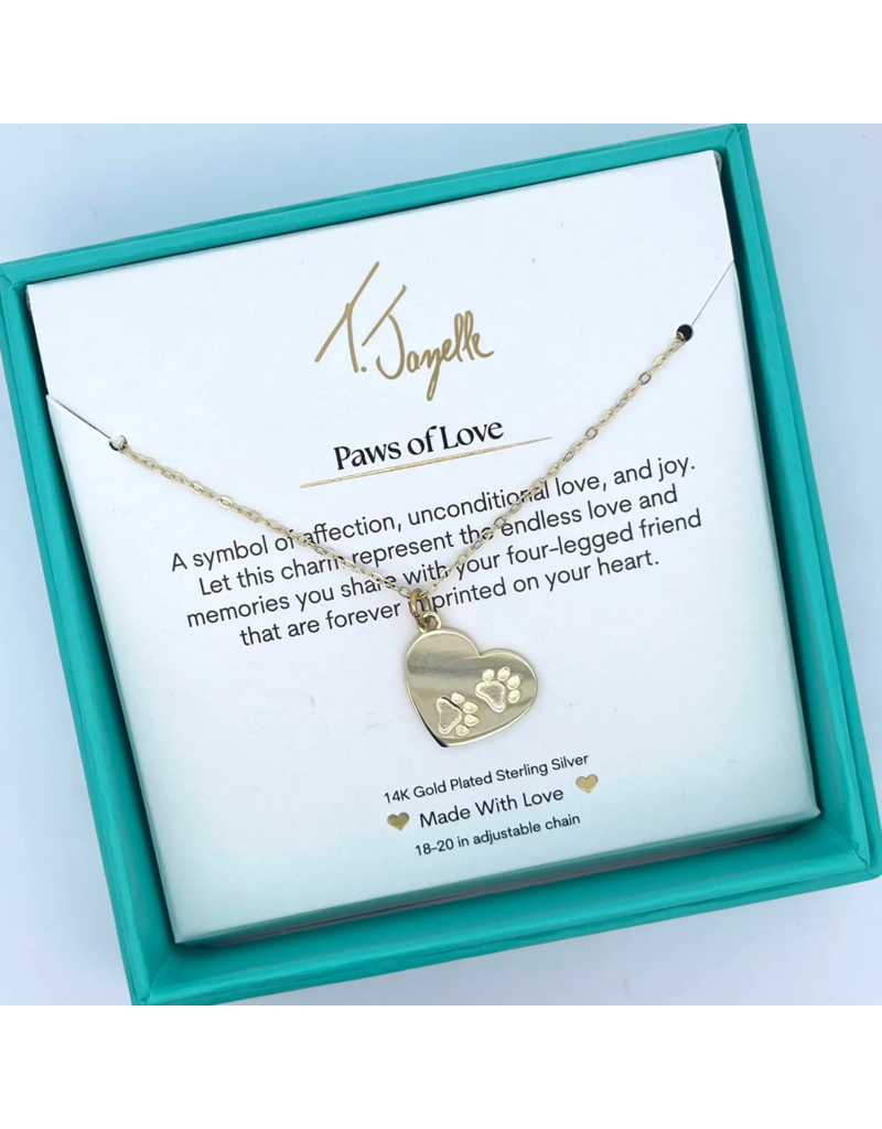 TJAZELLE Paws of Love Charm Necklace in Gold