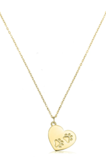 TJAZELLE Paws of Love Charm Necklace in Gold