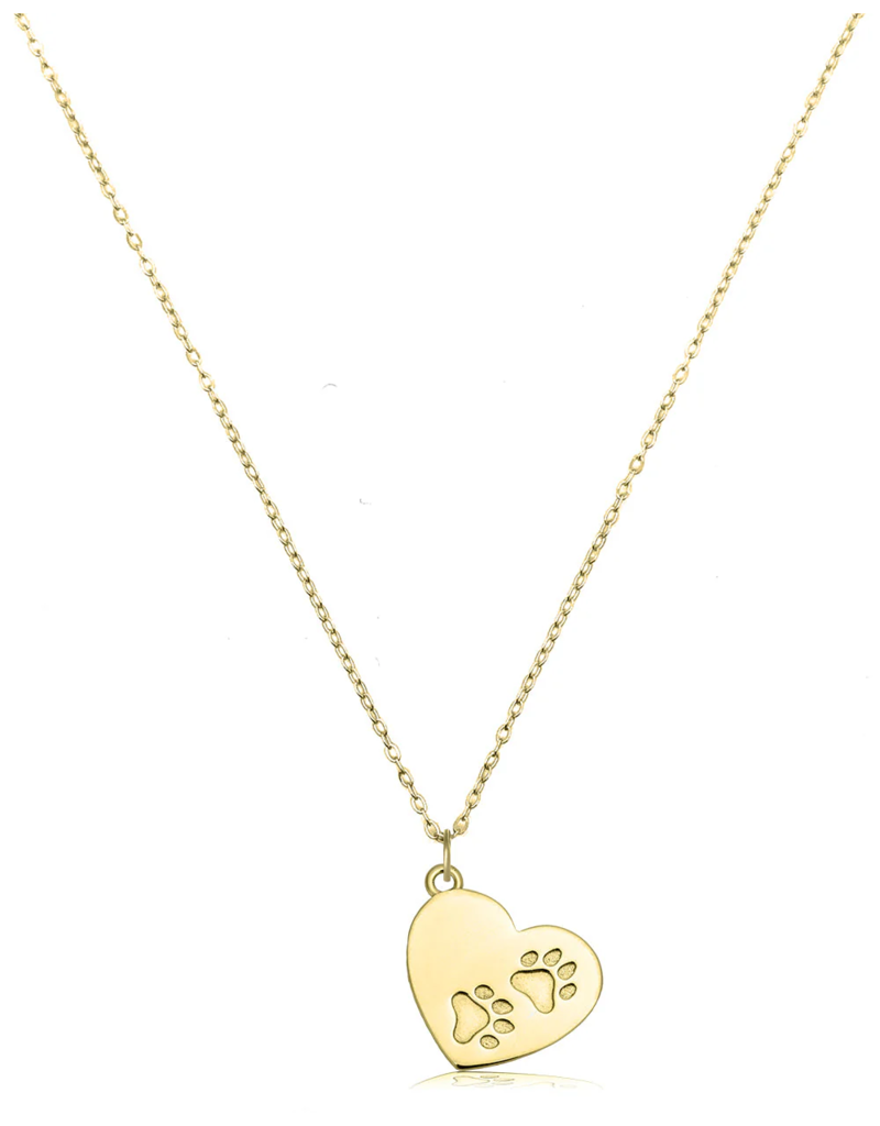 TJAZELLE Paws of Love Charm Necklace in Gold