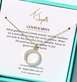 TJAZELLE Good Karma Charm Necklace in Gold