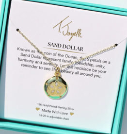 TJAZELLE Sand Dollar Charm Necklace in Gold