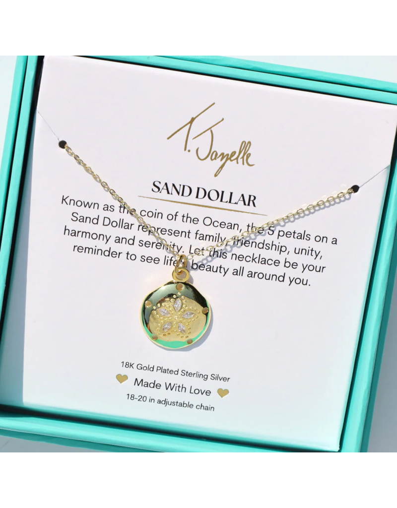TJAZELLE Sand Dollar Charm Necklace in Gold
