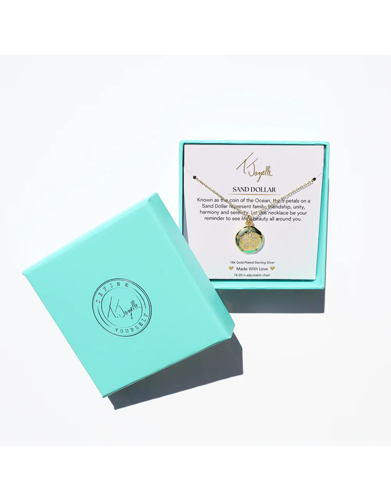 TJAZELLE Sand Dollar Charm Necklace in Gold