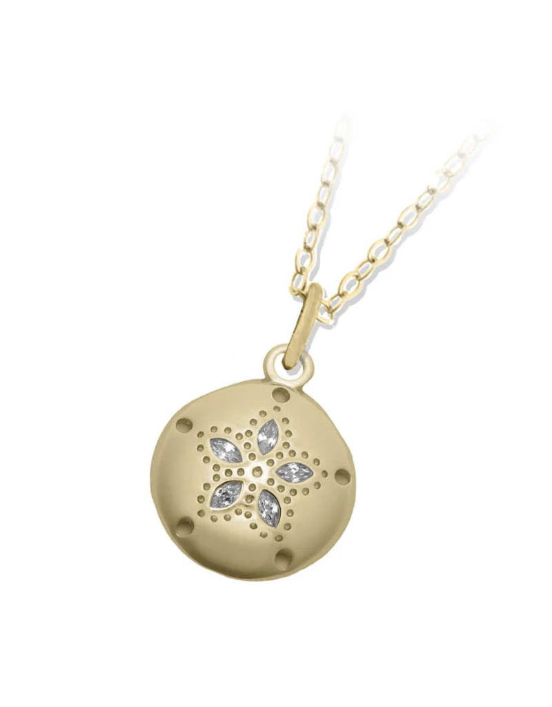 TJAZELLE Sand Dollar Charm Necklace in Gold