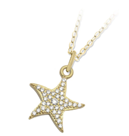 TJAZELLE Starfish Charm Necklace in Gold