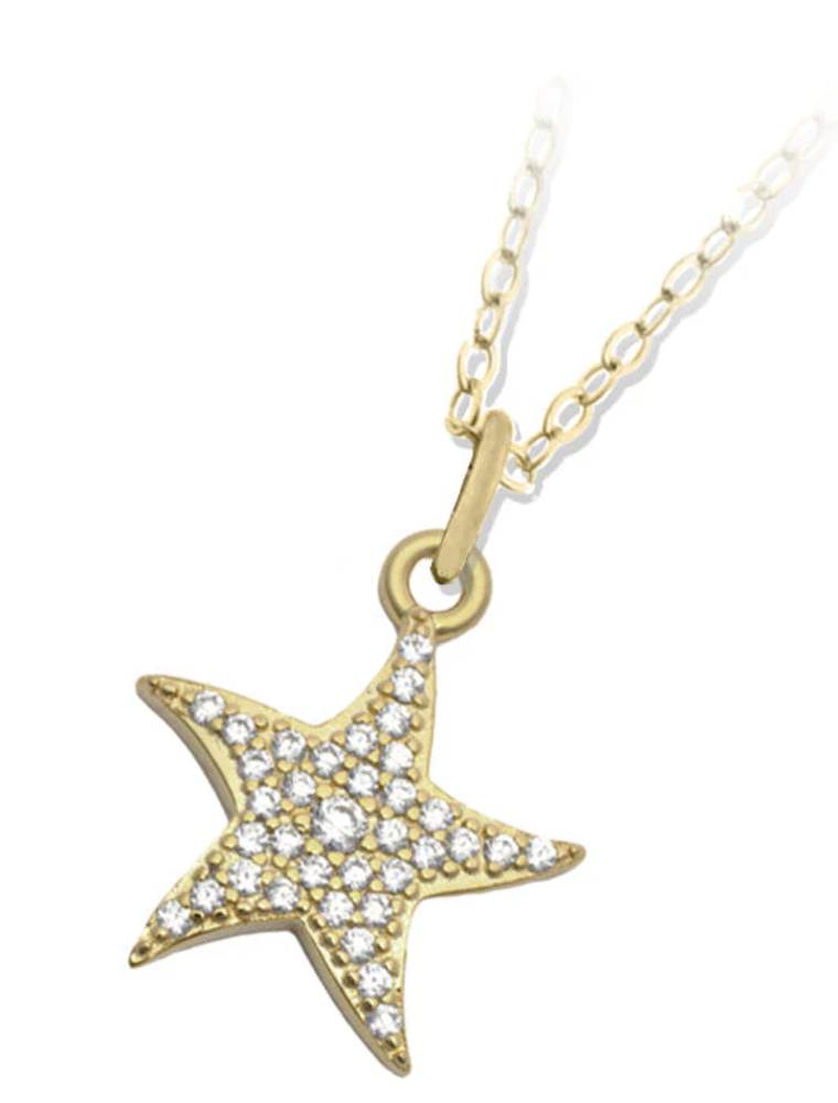 TJAZELLE Starfish Charm Necklace in Gold
