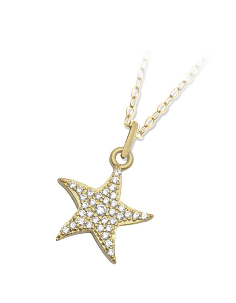 TJAZELLE Starfish Charm Necklace in Gold