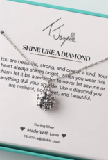 TJAZELLE Shine Like A Diamond Charm Necklace in Silver