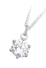 TJAZELLE Shine Like A Diamond Charm Necklace in Silver