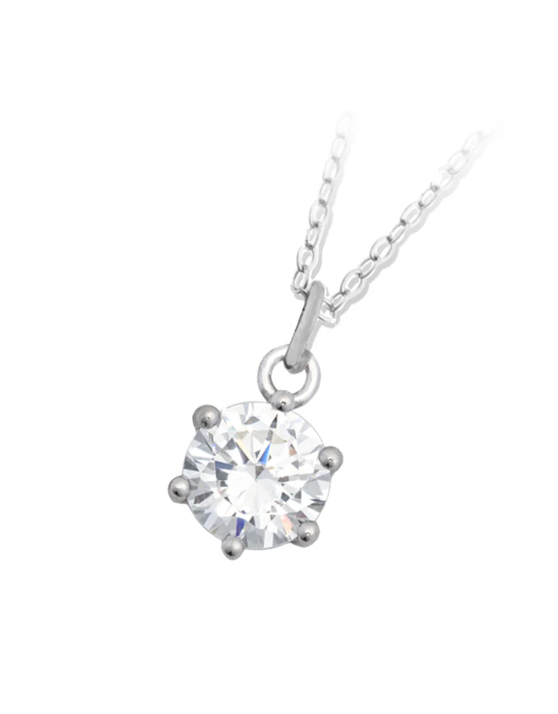 TJAZELLE Shine Like A Diamond Charm Necklace in Silver