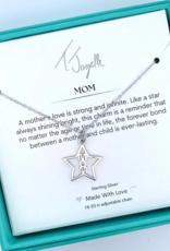 TJAZELLE Mom Star Charm Necklace in Silver