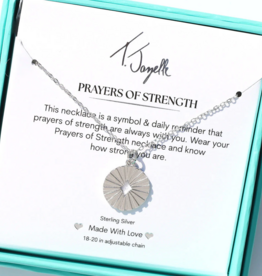 TJAZELLE Prayers of Strength Charm Necklace in Silver
