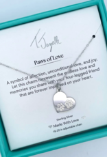 TJAZELLE Paws of Love Charm Necklace in Silver