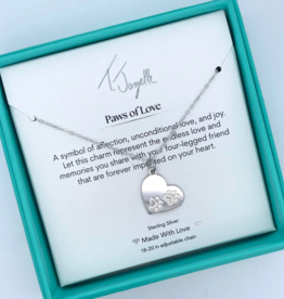 TJAZELLE Paws of Love Charm Necklace in Silver