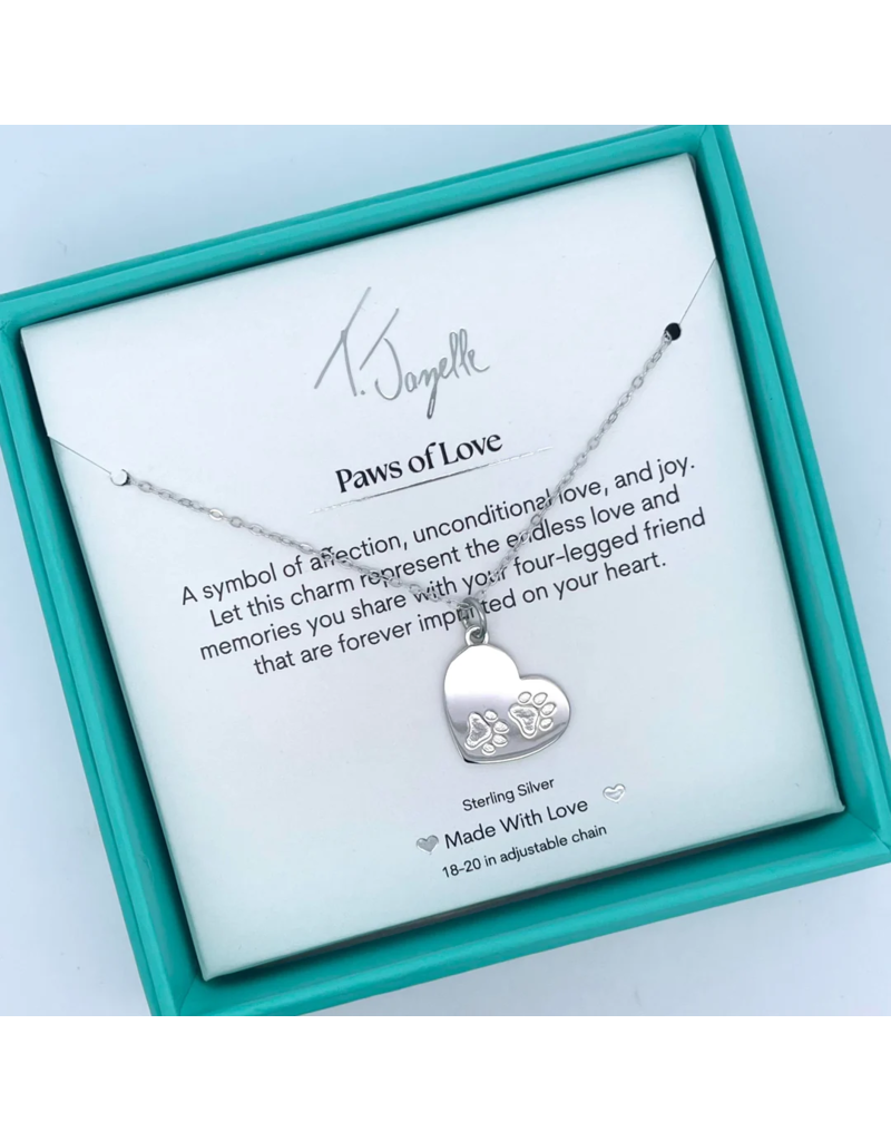 TJAZELLE Paws of Love Charm Necklace in Silver