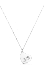 TJAZELLE Paws of Love Charm Necklace in Silver
