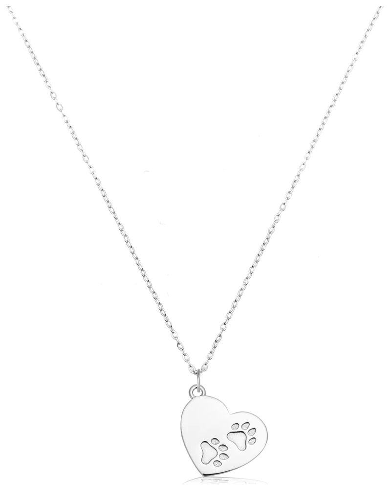 TJAZELLE Paws of Love Charm Necklace in Silver