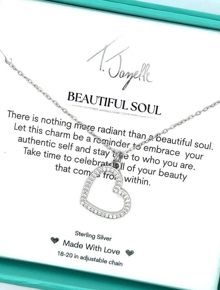 TJAZELLE Beautiful Soul Charm Necklace in Silver
