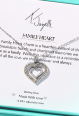 TJAZELLE Family Heart Charm Necklace in Silver