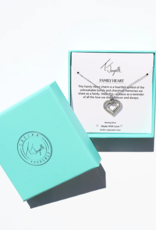 TJAZELLE Family Heart Charm Necklace in Silver