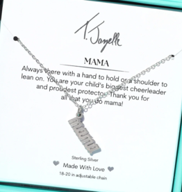 TJAZELLE Mama Charm Necklace in Silver