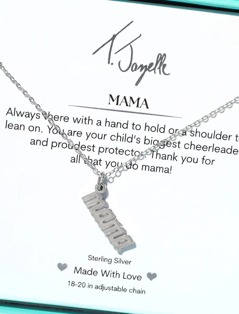 TJAZELLE Mama Charm Necklace in Silver
