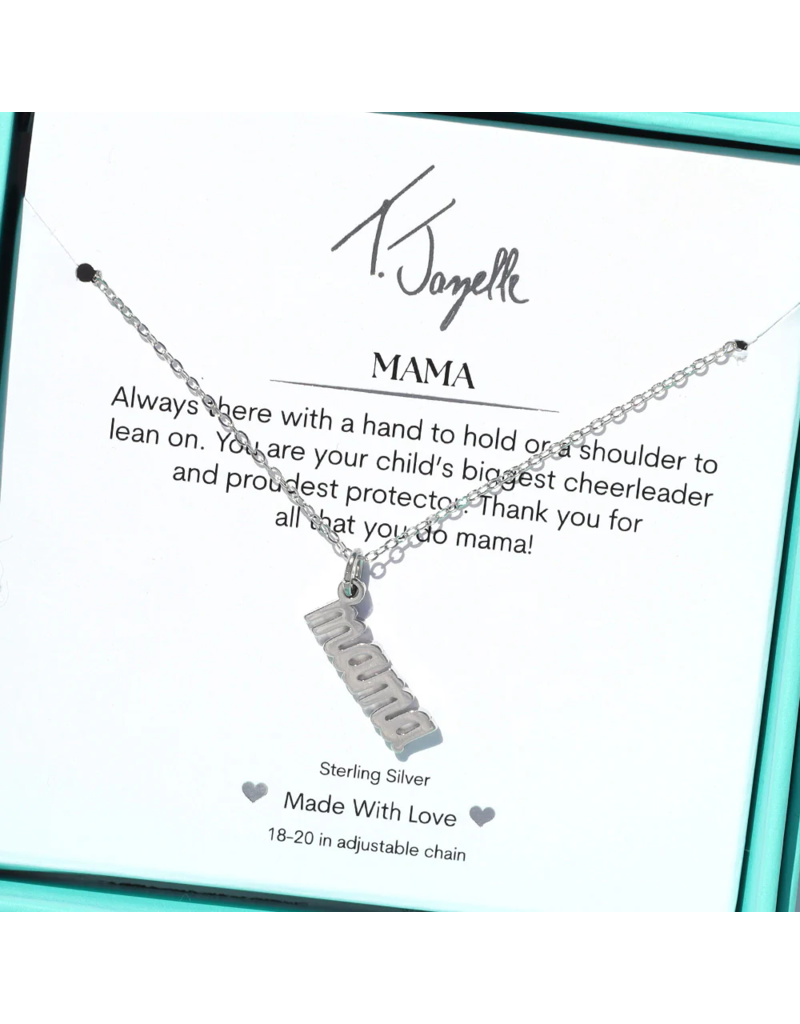 TJAZELLE Mama Charm Necklace in Silver