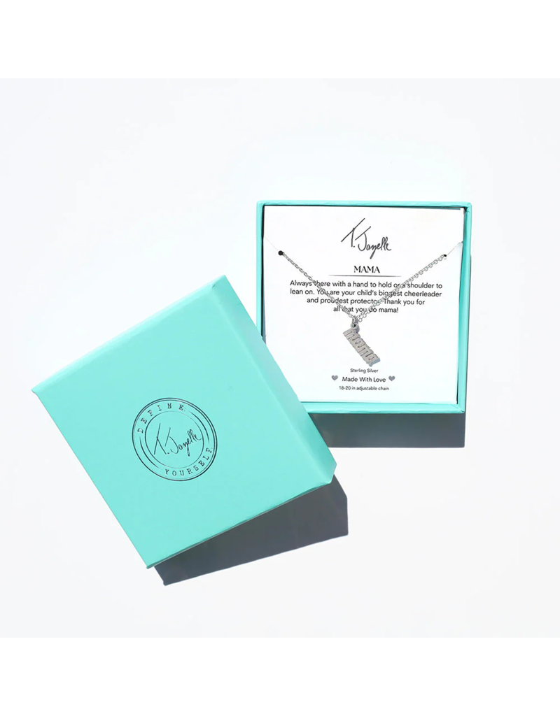 TJAZELLE Mama Charm Necklace in Silver