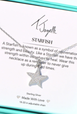 TJAZELLE Starfish Charm Necklace in Silver