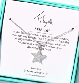 TJAZELLE Starfish Charm Necklace in Silver