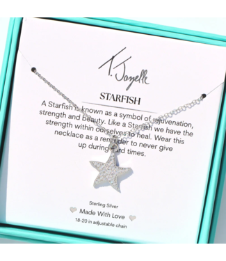 TJAZELLE Starfish Charm Necklace in Silver