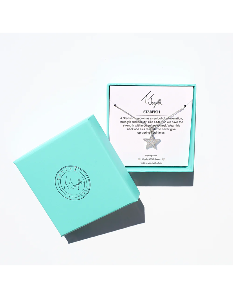 TJAZELLE Starfish Charm Necklace in Silver