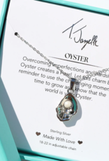 TJAZELLE  Oyster Charm Necklace in Silver