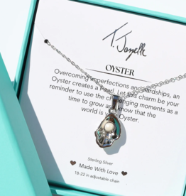 TJAZELLE Oyster Charm Necklace in Silver