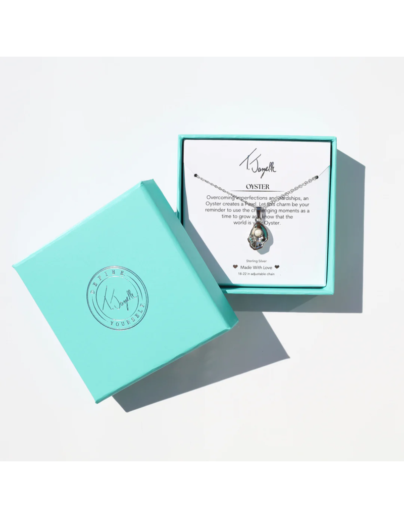 TJAZELLE  Oyster Charm Necklace in Silver