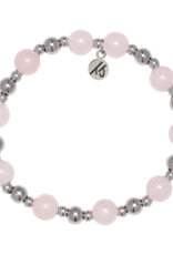 TJAZELLE Day By Day Bracelet in Rose Quartz & Silver TJAZELLE Day By Day Bracelet in Rose Quartz & Silver