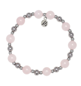 TJAZELLE Day By Day Bracelet in Rose Quartz & Silver