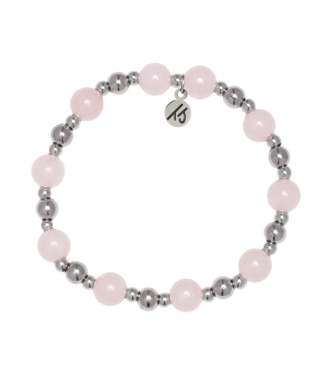 TJAZELLE Day By Day Bracelet in Rose Quartz & Silver