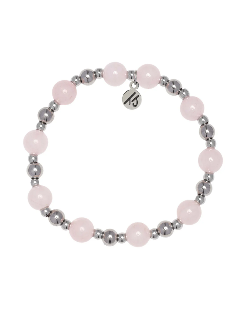 TJAZELLE Day By Day Bracelet in Rose Quartz & Silver