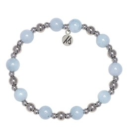 TJAZELLE Day By Day Bracelet in Blue Aquamarine & Silver